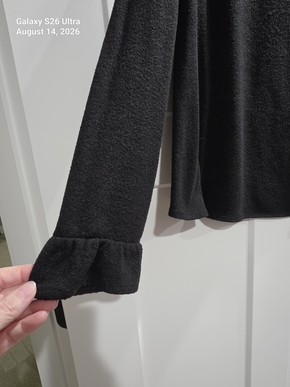Elle Black Long-Sleeve Crewneck Sweater - Picture 2 of 4